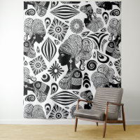 African Girl Portrait Tribal Tattoo