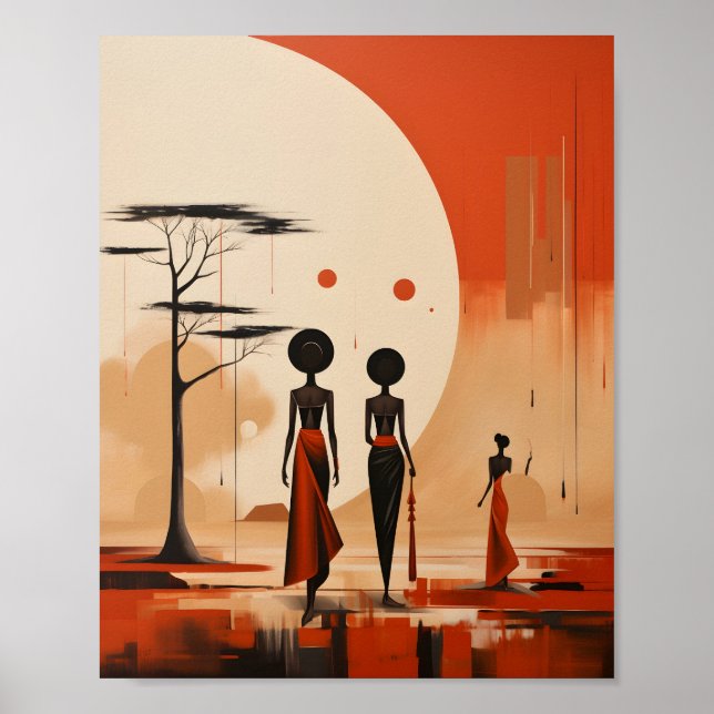 African Girls Illustration Minimalist African  Poster (Front)