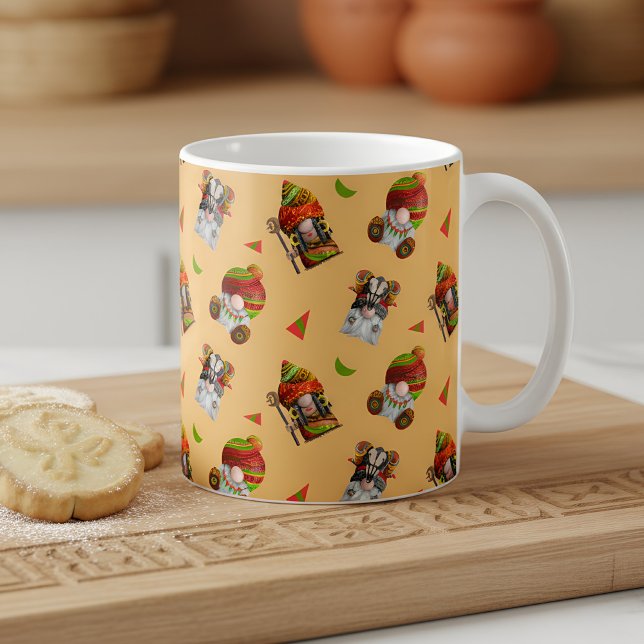 African Gnomes Pattern Coffee Mug (funny african gnomes mug)