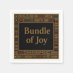 African Gold Kente Baby Shower Napkin