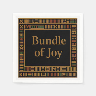 African Gold Kente Baby Shower Napkin