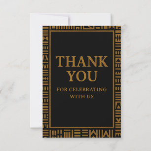 African Gold Kente Baby Shower Thank You Card