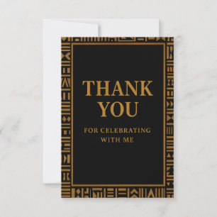 African Gold Kente Birthday Thank You Card