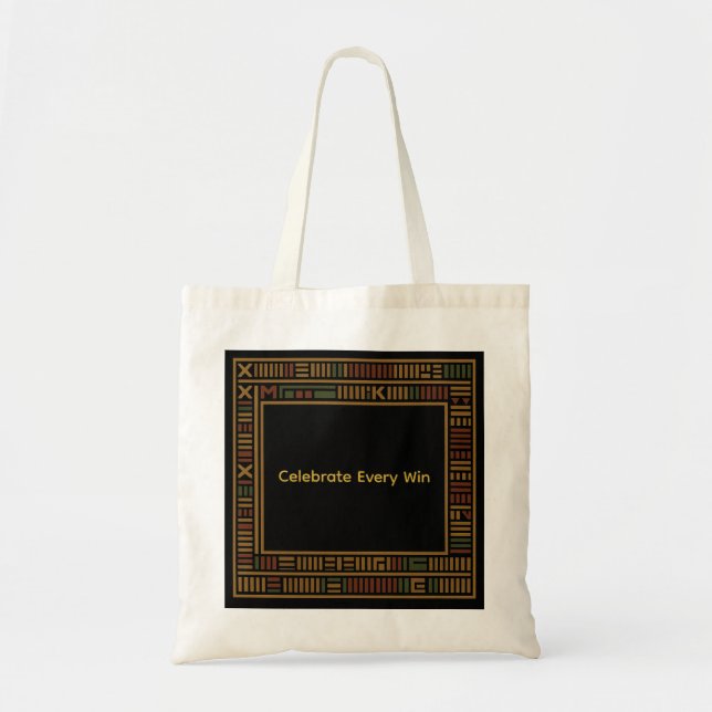 African Gold Kente Tote Bag (Front)