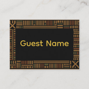 African Gold Kente Wedding Place Card