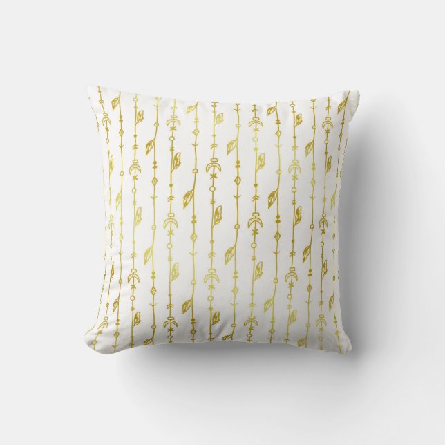 African Gold Pattern Throw Pillow (Front)