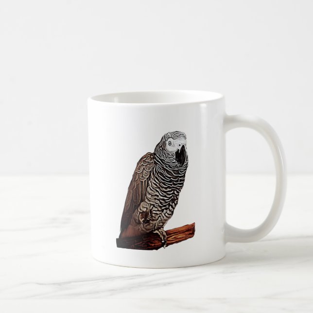African Gray Parrot Coffee Mug (Right)