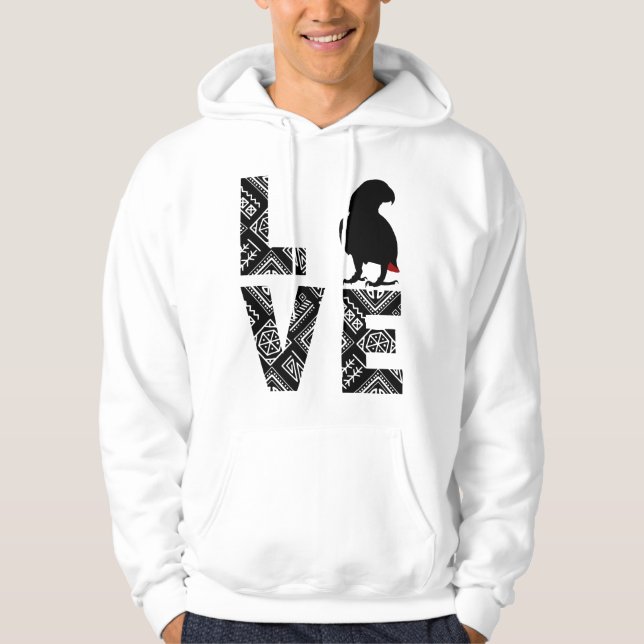 African Gray parrot love Hoodie (Front)