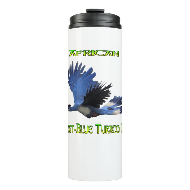 African Great Blue Turaco Bird Thermal Tumbler (Front)