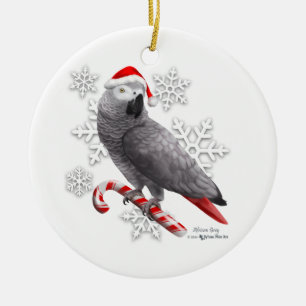 African Grey Christmas Ornament