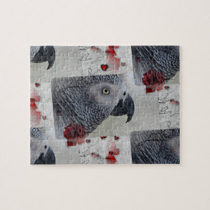 African Grey Love Letters Jigsaw Puzzle