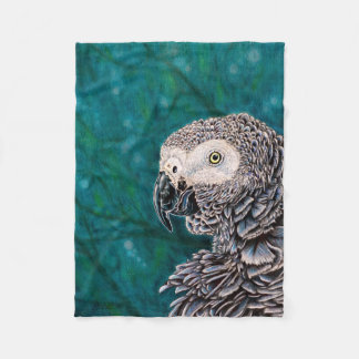 African Grey Parrot - Bird Fleece Blanket