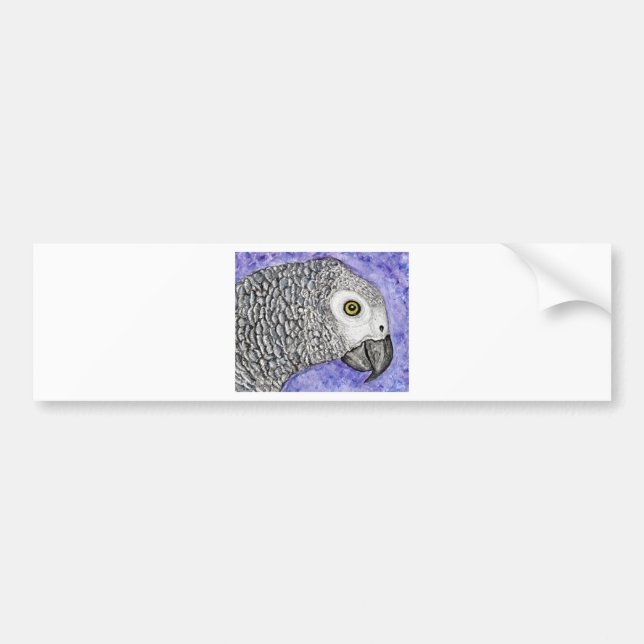 African Grey Parrot Bumper Sticker (Front)