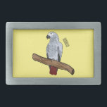 African grey parrot cartoon illustration  belt buckle<br><div class="desc">African grey parrot cartoon illustration</div>