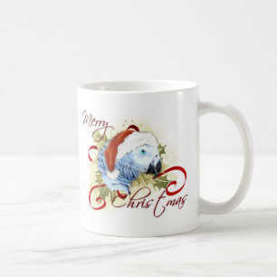 African Grey Parrot Christmas Mugs