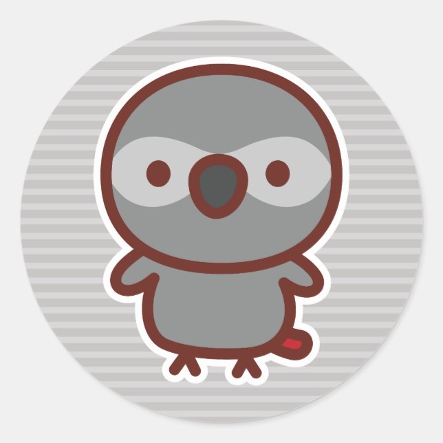 African Grey Parrot Classic Round Sticker (Front)
