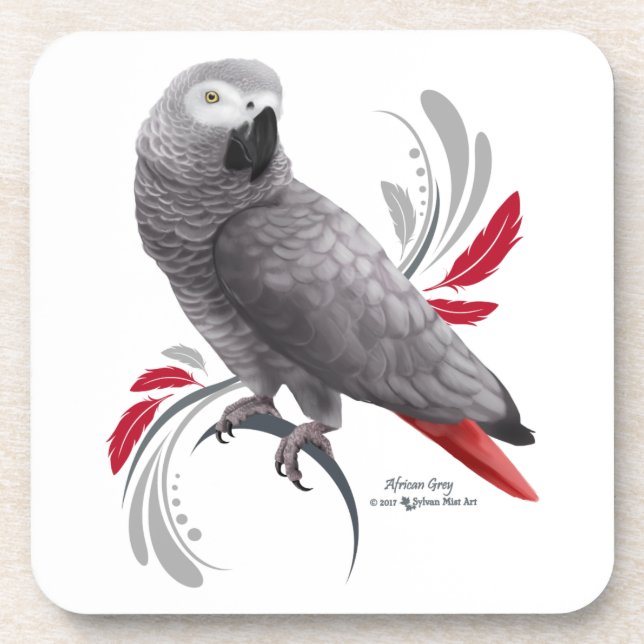 African Grey Parrot Coaster (Front)