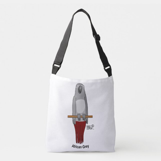 African Grey Parrot Crossbody Bag (Front)