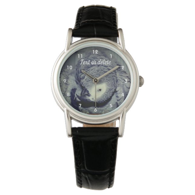 African Grey Parrot Cute Bird 2 Personalised  Watch (Front)