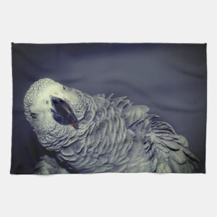 African Grey Parrot Cute Bird Tea Towel