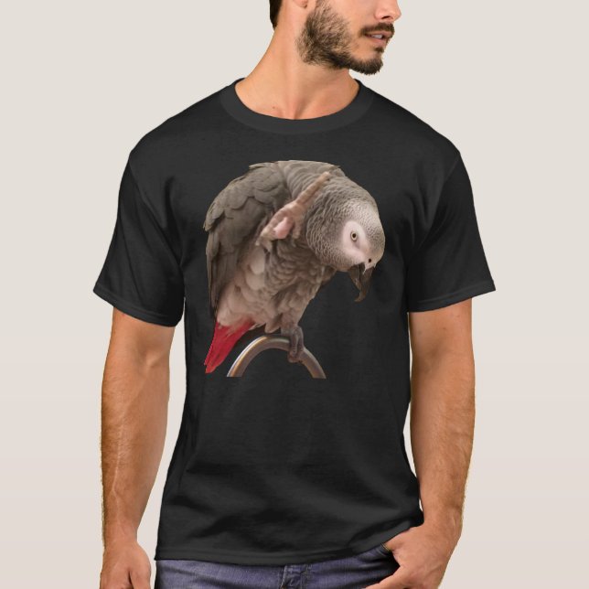 African Grey Parrot Einstein Funny Quotes T-Shirt (Front)