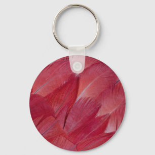African Grey Parrot Feather Design Key Ring