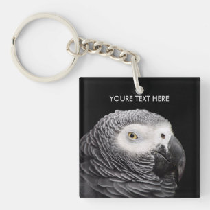 African Grey Parrot Key Ring