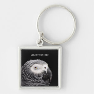 African Grey Parrot Key Ring