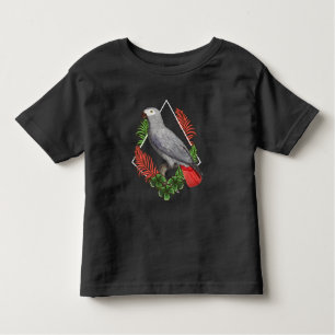 African Grey Parrot Lover Flower Toddler T-Shirt