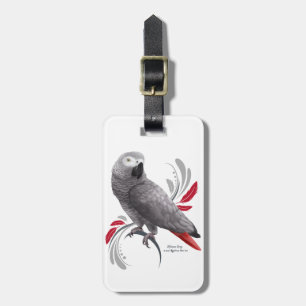 African Grey Parrot Luggage Tag