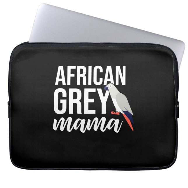 African Grey Parrot Mama Laptop Sleeve (Front)