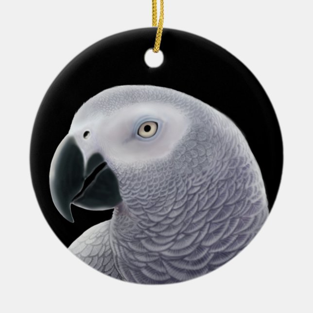 African Grey Parrot Ornament (Front)