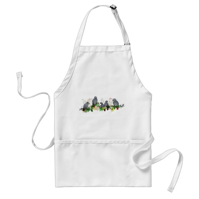 African Grey Parrot Party Apron (Front)