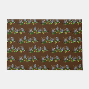 African Grey Parrot Party Door Mat (Brown)