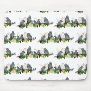 African Grey Parrot Party Mousemat