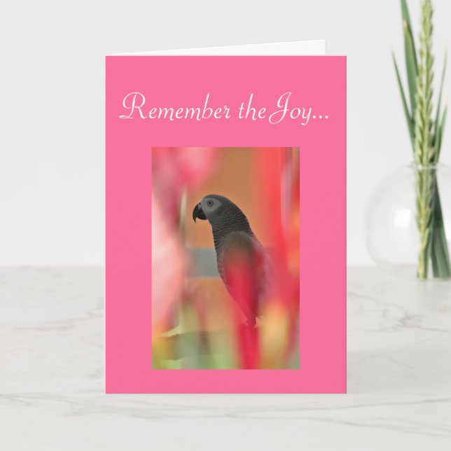 African Grey Parrot Pet Sympathy Card (Front)