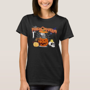 African Grey Parrot Pumpkin Witch Zombie Halloween T-Shirt