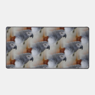 African Grey Pattern Desk Mat