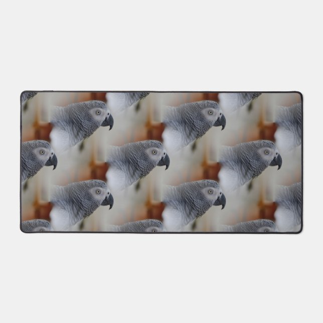 African Grey Pattern Desk Mat (Front)
