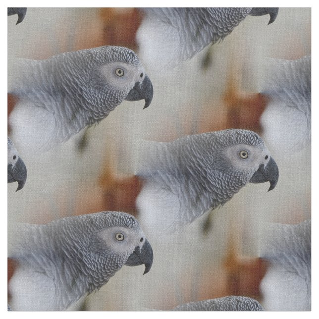 African Grey Pattern Fabric (Close Up)