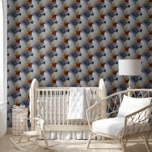 African Grey Pattern Wallpaper