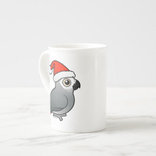 African Grey Santa Bone China Mug