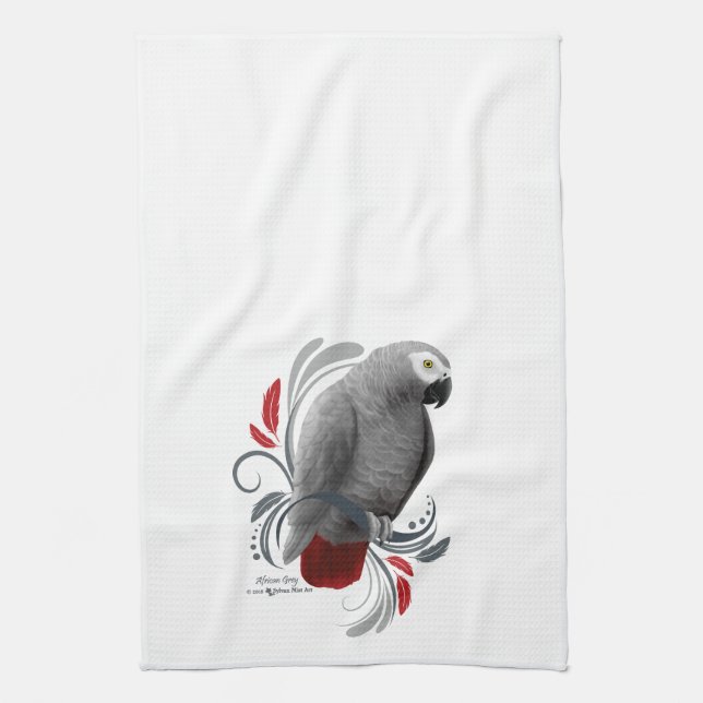 African Grey Tea Towel (Vertical)