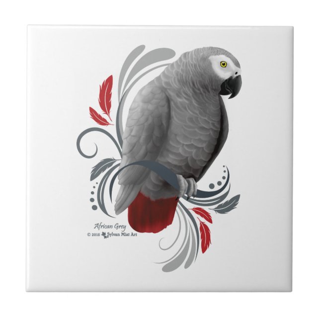 African Grey Tile (Front)