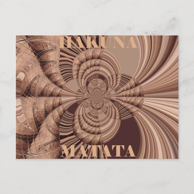African Hakuna Matata Fractal Art Print/Graphic Postcard (Front)