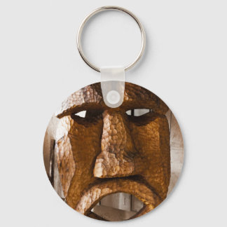 African Hand Carved Mask Key Ring