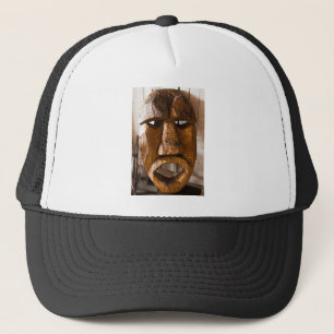 African Hand Carved Mask Trucker Hat