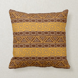 african hand-drawn ethnic pattern cushion