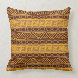 african hand-drawn ethnic pattern cushion