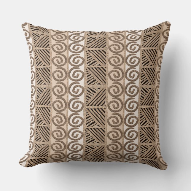 african hand-drawn ethnic pattern cushion (Front)